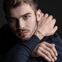 Load image into Gallery viewer, Rio Stainless Steel Bracelet Jasper Grey Brown Large