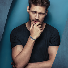 Load image into Gallery viewer, Mystigrey Rio Stainless Steel Bracelet for Men Blue Sodalite Large