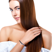 Load image into Gallery viewer, Rio Stainless Steel Bracelet Blue Sodalite with Steel Bead Small