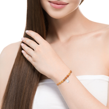 Load image into Gallery viewer, Rio Stainless Steel Bracelet Orange Quartzite with Steel Bead Small