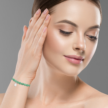 Load image into Gallery viewer, Rio Stainless Steel Bracelet Green Quartzite with Steel Bead Small