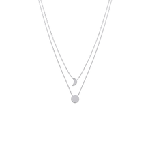 Load image into Gallery viewer, Mystigrey Moon .925 Sterling Silver Plated Rhodium and 18K Gold Plated Dual Necklace