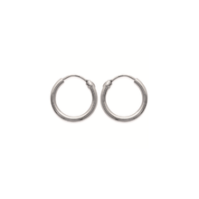 Load image into Gallery viewer, Mysti .925 Sterling Silver Plated Rhodium Hoop Earrings