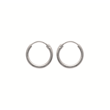 Load image into Gallery viewer, Mysti .925 Sterling Silver Plated Rhodium Hoop Earrings