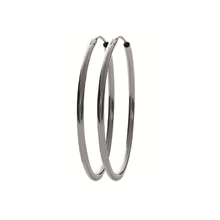 Load image into Gallery viewer, Mysti .925 Sterling Silver Plated Rhodium Hoop Earrings