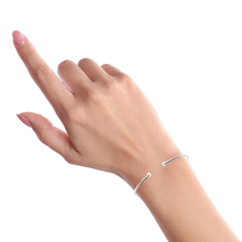 Load image into Gallery viewer, Mystigrey Olivia .925 Sterling Silver Plated Rhodium and 18K Gold Plated and 18K Rose Gold Plated Bangle for Women