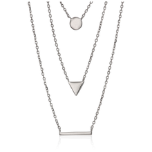 Load image into Gallery viewer, Mystigrey Victoria .925 Sterling Silver Plated Rhodium and 18K Gold Plated Necklace for Women 3 Chains