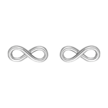 Load image into Gallery viewer, Mystigrey Infinity .925 Sterling Silver Plated Rhodium and 18K Gold Plated Earrings