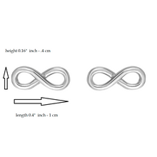 Load image into Gallery viewer, Mystigrey Infinity .925 Sterling Silver Plated Rhodium and 18K Gold Plated Earrings