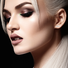 Load image into Gallery viewer, Mystigrey Infinity .925 Sterling Silver Plated Rhodium and 18K Gold Plated Earrings