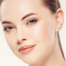 Load image into Gallery viewer, Mystigrey Eden .925 Sterling Silver Plated Rhodium and 18K Gold Plated Climber Earrings