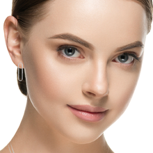 Load image into Gallery viewer, Mystigrey Piper .925 Sterling Silver Plated Rhodium and 18K Gold Plated Stud Earrings