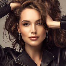 Load image into Gallery viewer, Mystigrey Piper Three .925 Sterling Silver Plated Rhodium and 18K Gold Plated Stud Earrings