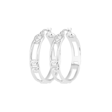 Load image into Gallery viewer, Mystigrey Julie Hoop .925 Sterling Silver Plated Rhodium and 18K Gold Plated Earrings