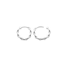 Load image into Gallery viewer, Mystigrey Emilie .925 Sterling Silver Plated Rhodium and 18K Gold Plated Hoop Earrings
