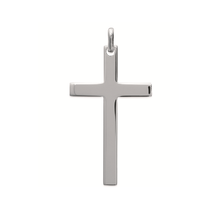 Load image into Gallery viewer, Mystigrey Cross .925 Sterling Silver Plated Rhodium and 18K Gold Plated Pendant for Women and Men  X Large 2 inches x 1.2 inch and Large 1.1 inch x.6 inch and Small 0.8 inch x 0.4 inch