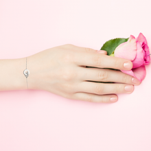 Load image into Gallery viewer, Mystigrey Carter .925 Sterling Silver Plated Rhodium and 18K Gold Plated Bracelet for Women Interlocking Circles