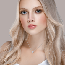 Load image into Gallery viewer, Mystigrey .925 Sterling Silver Plated Rhodium Necklace for Women with Solitary Cubic Zirconia