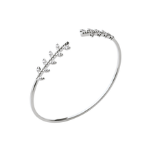 Load image into Gallery viewer, Mystigrey Eden .925 Sterling Silver Plated Rhodium and 18K Gold Plated Bangle for Women  with Cubic Zirconia