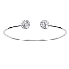 Load image into Gallery viewer, Mystigrey Amie .925 Sterling Silver Plated Rhodium or 18K Gold Plated Bangle for Women  with Cubic Zirconia