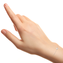 Load image into Gallery viewer, Mystigrey .925 Sterling Silver Plated Rhodium Bracelet for Women with Solitary Cubic Zirconia