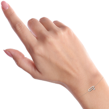 Load image into Gallery viewer, Mystigrey Mackenzie .925 Sterling Silver Plated Rhodium and 18K Gold Plated Bracelet for Women with Cubic Zirconia