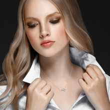 Load image into Gallery viewer, Mystigrey Mackenzie .925 Sterling Silver Plated Rhodium and 18K Gold Plated Necklace for Women with Cubic Zirconia