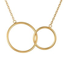 Load image into Gallery viewer, Mystigrey Lola Mother Daughter .925 Sterling Silver Plated Rhodium, 18K Rose Gold Plated and 18K Gold Plated Necklace