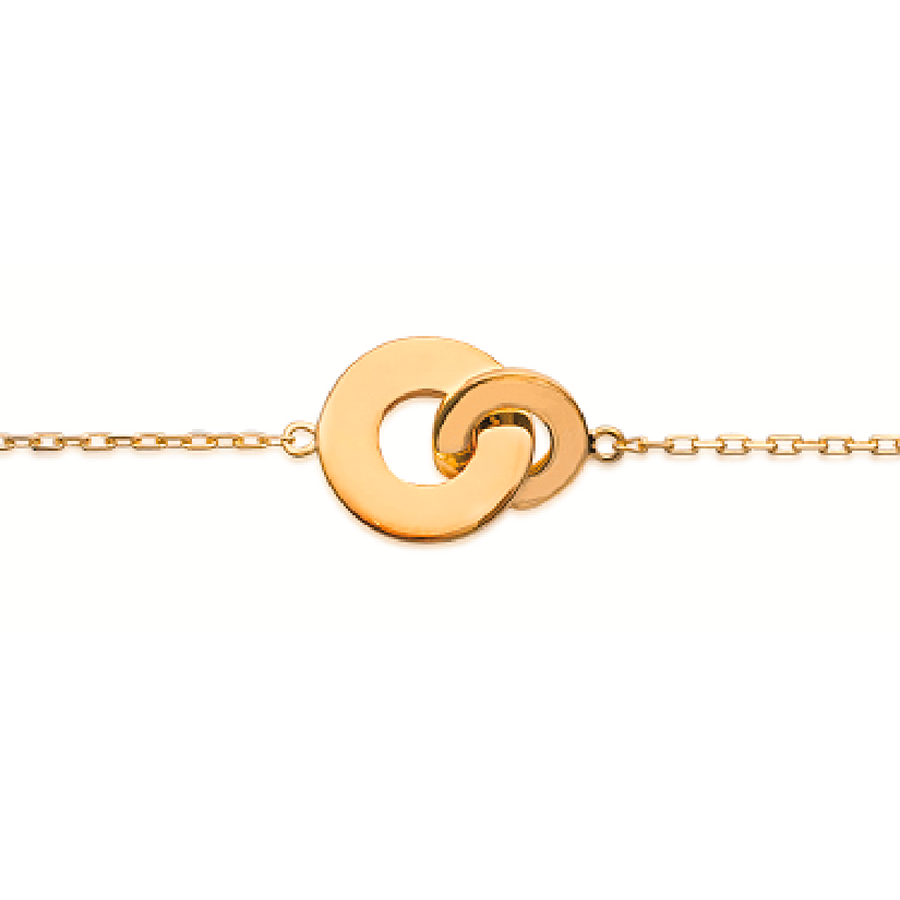 Carter Interlocking Circles Bracelet in 925 Sterling Silver Plated Rhodium or 18K Gold Plated, view 2