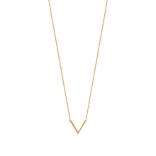 Load image into Gallery viewer, Mystigrey Aria .925 Sterling Silver Plated Rhodium and 18K Gold Plated V Necklace