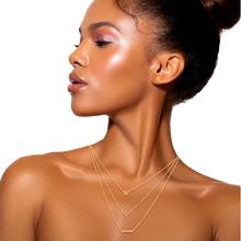 Load image into Gallery viewer, Mystigrey Victoria .925 Sterling Silver Plated Rhodium and 18K Gold Plated Necklace for Women 3 Chains