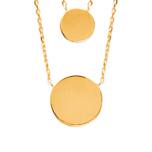 Load image into Gallery viewer, Mystigrey Lucy Double Circle 18K Gold Plated Dual Necklace for Women two Circles