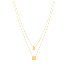 Load image into Gallery viewer, Mystigrey Moon .925 Sterling Silver Plated Rhodium and 18K Gold Plated Dual Necklace
