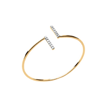 Load image into Gallery viewer, Mystigrey Gaelle .925 Sterling Silver Plated Rhodium Bangle and 18K Gold Plated for Women  with Cubic Zirconia