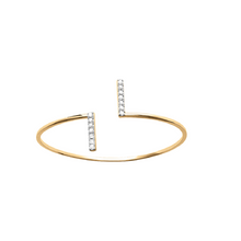Load image into Gallery viewer, Mystigrey Gaelle .925 Sterling Silver Plated Rhodium Bangle and 18K Gold Plated for Women  with Cubic Zirconia