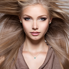 Load image into Gallery viewer, Mystigrey Amie .925 Sterling Silver Plated Rhodium and 18K Gold Plated Necklace for Women with Cubic Zirconia or Turquoise