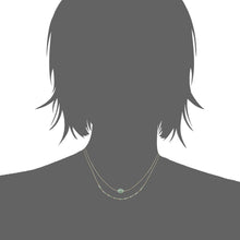 Load image into Gallery viewer, Mystigrey Agatha 18K Gold Plated Double Necklace for Women Available in Black Agate, Blue Amazonite, Pink Quartz, Green Aventurine and White Moonstone