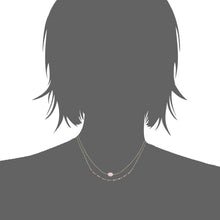 Load image into Gallery viewer, Mystigrey Agatha 18K Gold Plated Double Necklace for Women Available in Black Agate, Blue Amazonite, Pink Quartz, Green Aventurine and White Moonstone