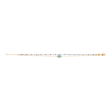 Load image into Gallery viewer, Mystigrey Agatha 18K Gold Plated Double Bracelet for Women Available in Black Agate, Pink Quartz, Green Aventurine, nd White Moonstone