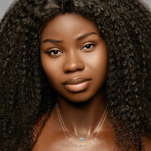 Load image into Gallery viewer, Mystigrey Agatha 18K Gold Plated Double Necklace for Women Available in Black Agate, Blue Amazonite, Pink Quartz, Green Aventurine and White Moonstone