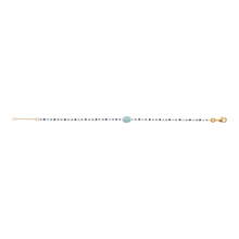 Load image into Gallery viewer, Mystigrey Agatha 18K Gold Plated Bracelet for Women Available in Black Agate, Blue Amazonite, Pink Quartz, Green Aventurine, and White Moonstone