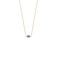 Load image into Gallery viewer, Mystigrey Serenity 18K Gold Plated Necklace for Women Gold Available in Black Agate, Blue Amazonite, Pink Quartz, Purple Amethyst, White Moonstone, and Green Aventurine Small