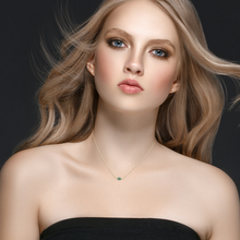 Load image into Gallery viewer, Mystigrey Serenity 18K Gold Plated Necklace for Women Gold Available in Black Agate, Blue Amazonite, Pink Quartz, Purple Amethyst, White Moonstone, and Green Aventurine Small