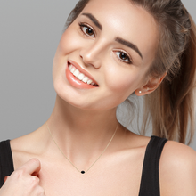 Load image into Gallery viewer, Mystigrey Serenity 18K Gold Plated Necklace for Women Gold Available in Black Agate, Blue Amazonite, Pink Quartz, Purple Amethyst, White Moonstone, and Green Aventurine Small