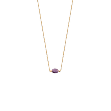 Load image into Gallery viewer, Mystigrey Serenity 18K Gold Plated Necklace for Women Gold Available in Black Agate, Blue Amazonite, Pink Quartz, Purple Amethyst, White Moonstone, and Green Aventurine Small