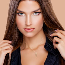 Load image into Gallery viewer, Mystigrey Mackenna .925 Sterling Silver Plated Rhodium and 18K Gold Plated Necklace for Women with Cubic Zirconia