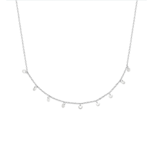 Load image into Gallery viewer, Mystigrey Tinker Bell .925 Sterling Silver Plated Rhodium and 18K Gold Plated Necklace for Women with Cubic Zirconia, Blue or Pink