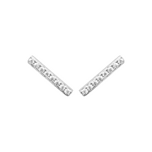 Load image into Gallery viewer, Mystigrey Gaelle .925 Sterling Silver Plated Rhodium and 18K Gold Plated Stud Earrings for Women with Cubic Zirconia