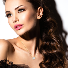 Load image into Gallery viewer, Mystigrey Amie .925 Sterling Silver Plated Rhodium and 18K Gold Plated Necklace for Women with Cubic Zirconia or Turquoise