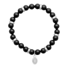 Load image into Gallery viewer, Mystigrey Rio Stainless Steel Bracelet for Men Black Agate Large